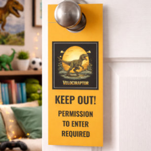 Funny Velociraptor Door Hanger