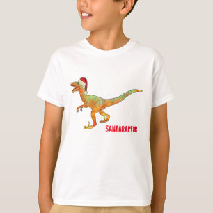 Funny Velociraptor Santa Dinosaur Raptor Christmas T-Shirt