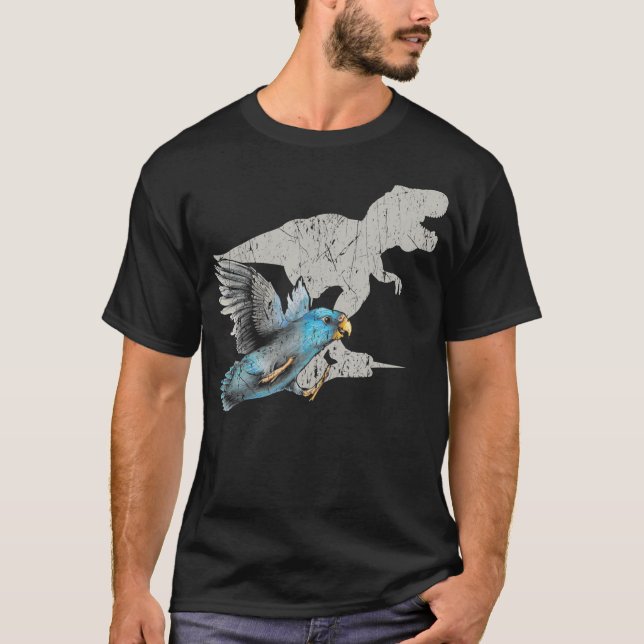 Funny Velociraptor Turquoise Parrotlet Cute T-Shirt (Front)