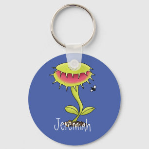Funny Venus fly trap cartoon illustration Keychain