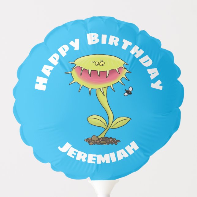 Funny Venus fly trap plant cartoon Balloon (Front)