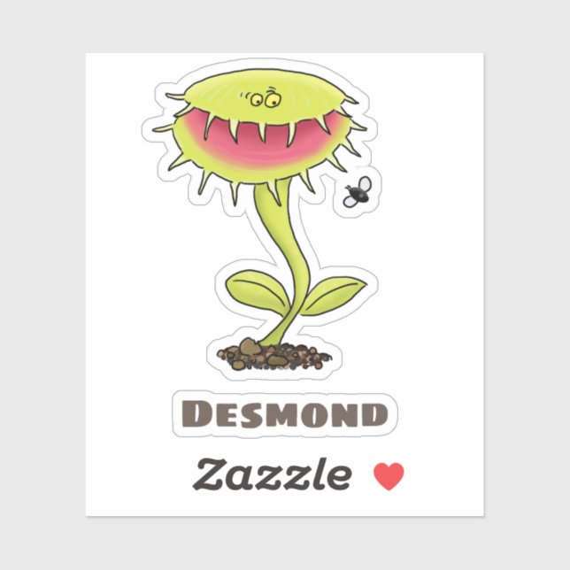 Funny Venus fly trap plant cartoon Sticker (Sheet)