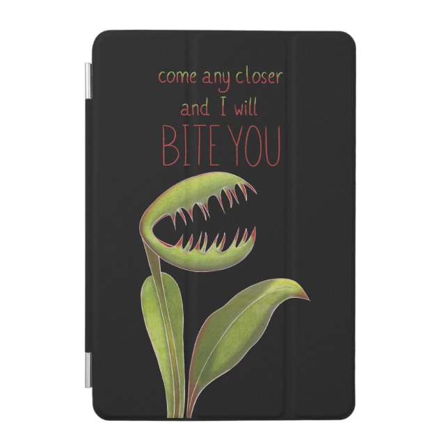 Funny Venus Flytrap with Warning Message iPad Mini Cover (Front)