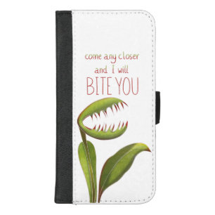 Funny Venus Flytrap with Warning Message iPhone 8/7 Plus Wallet Case