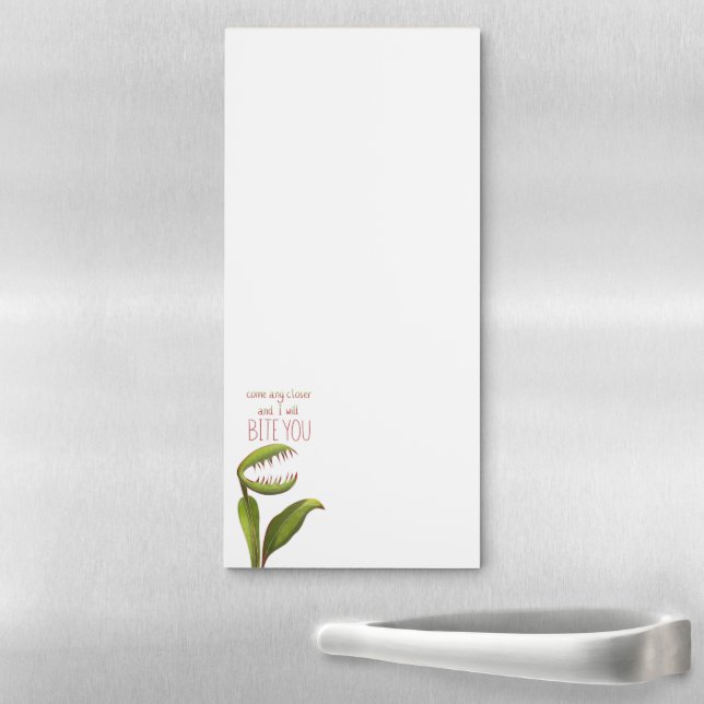 Funny Venus Flytrap with Warning Message Magnetic Notepad (In Situ)