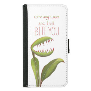 Funny Venus Flytrap with Warning Message Samsung Galaxy S5 Wallet Case