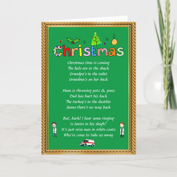 Funny Verse Christmas Holiday Card | Zazzle.com