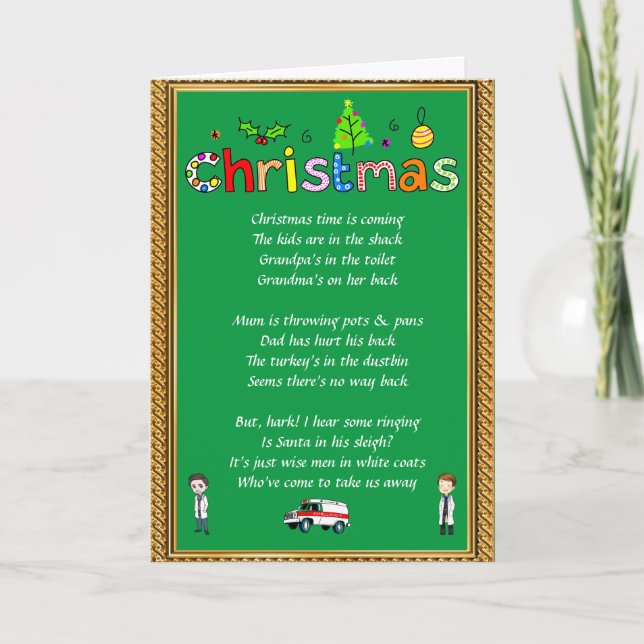 Funny Verse Christmas Holiday Card (Front)