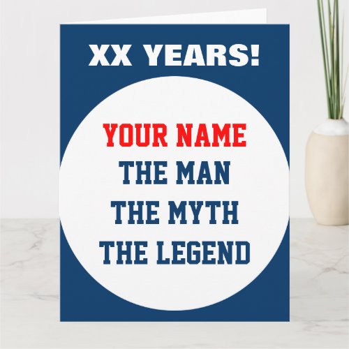 Funny very big oversized Birthday card for men