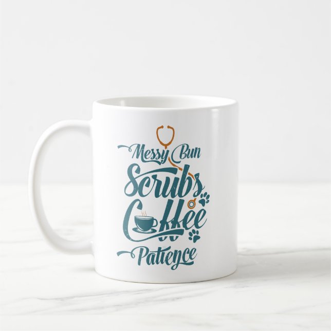 Funny Vet Tech Animal Humor Birthday Gift Coffee Mug (Left)