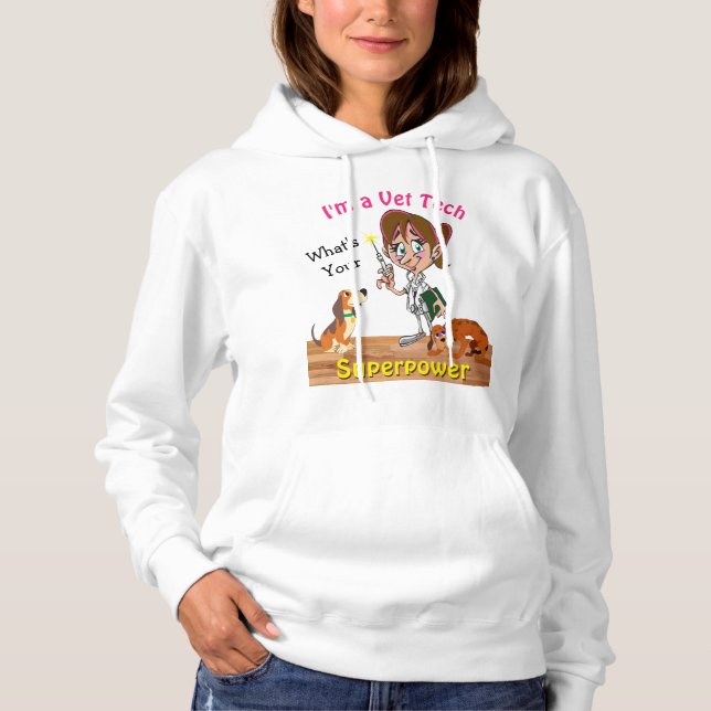 Funny Vet Tech Hoodies for Her, Customize it (Front)