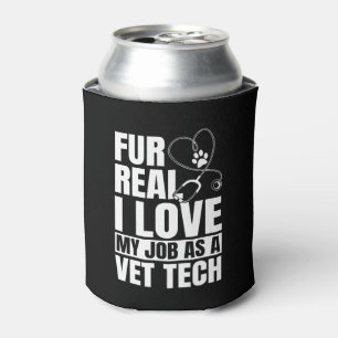 Funny Vet Tech Pun Can Cooler