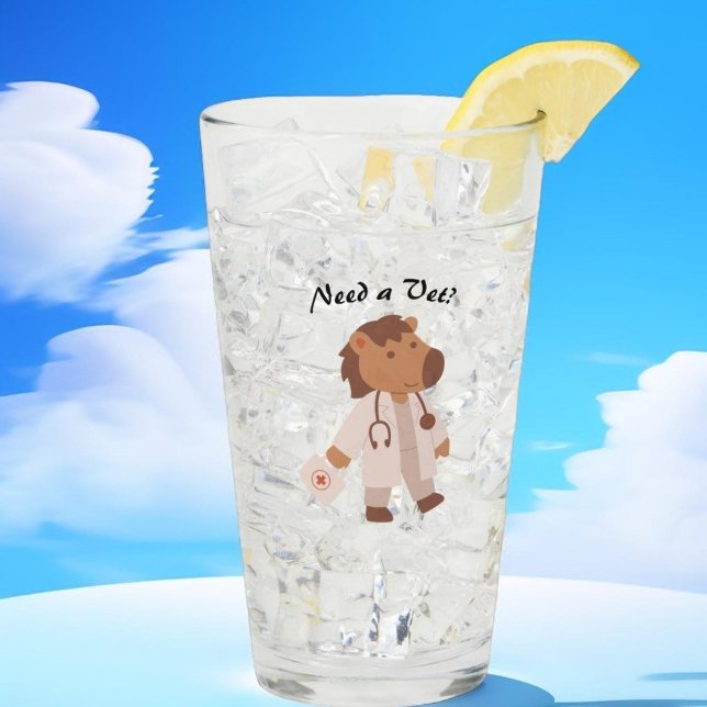 Funny Veterinarian Humor Animal Care Quote Glass (Creator Uploaded)