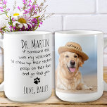 Funny Veterinarian Personalized Pet Photo Coffee Mug<br><div class="desc">Surprise your favorite veterinarian with this super cute and funny veterinarian mug . "If someone else was my veterinarian, I'd chew up their stethoscope, poop on their floor, and go find you !" A great veterinarian thank you gift form the pets. Makes a perfect gift from the dog ! Personalize...</div>