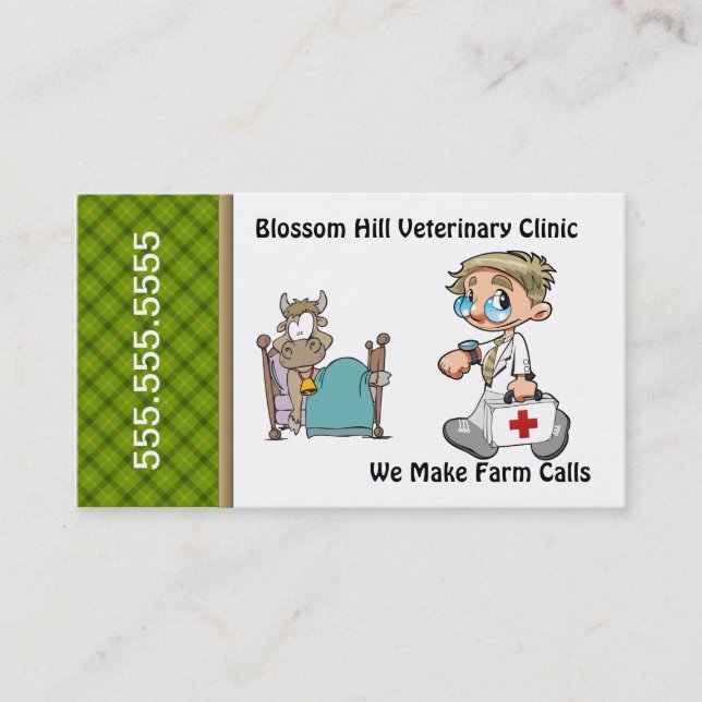 Funny Veterinary Business Card (Front)