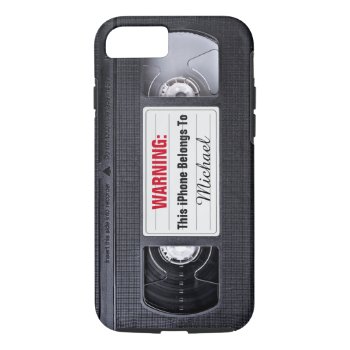 Funny Vhs Tape With Custom Name Text Iphone 8/7 Case by CityHunter at Zazzle