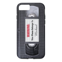 Funny VHS Tape with Custom Name Text iPhone 8/7 Case