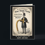 Funny Victorian Birthday Card<br><div class="desc">Funny Victorian-style birthday cards don’t get much better than this brilliantly cheeky spoof advert for Dr Tallwhaher’s Perky Pecker Potion. Featuring a well‑dressed Victorian gentleman holding an oversized droopy pencil, with a woodpecker perched proudly on his top hat and potion bottles scattered at his feet, this design blends vintage charm...</div>