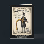 Funny Victorian Birthday Card<br><div class="desc">Funny Victorian-style birthday cards don’t get much better than this brilliantly cheeky spoof advert for Dr Tallwhaher’s Perky Pecker Potion. Featuring a well‑dressed Victorian gentleman holding an oversized droopy pencil, with a woodpecker perched proudly on his top hat and potion bottles scattered at his feet, this design blends vintage charm...</div>