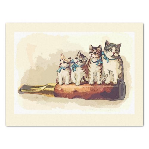 Funny  Victorian   Christmas  cats  Tissue Paper