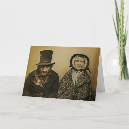 Funny Victorian Old Husband and Wife Couple Postca Card