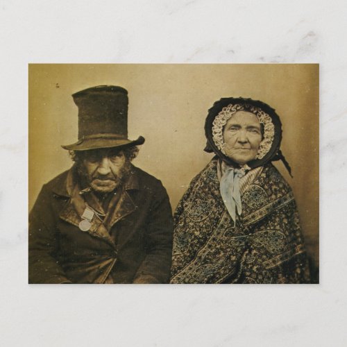 Funny Victorian Old Husband and Wife Couple Postcard