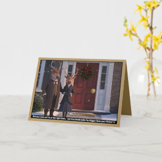 Funny Victorian reindeer Card