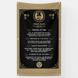 Funny Victorian Tennis Rules Art Banner