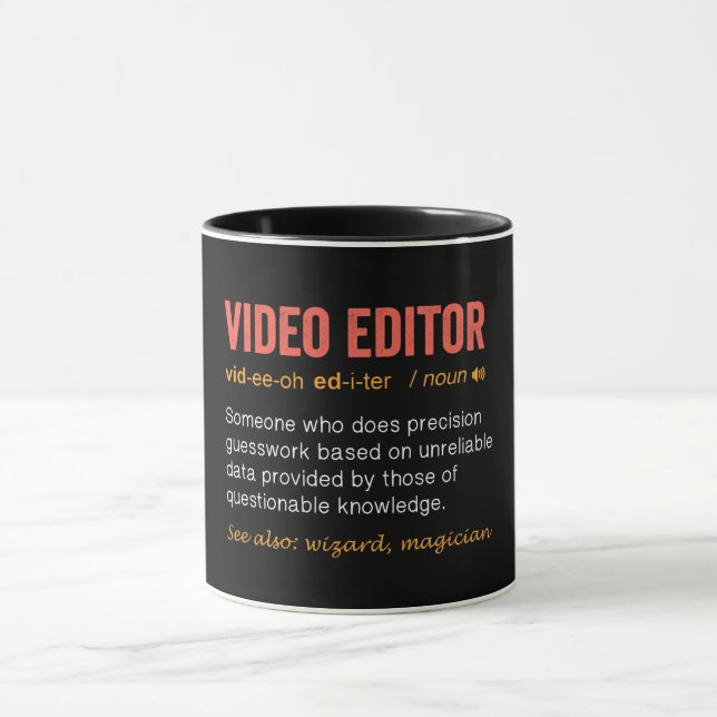 Funny Video Editor Definition Mug (Center)