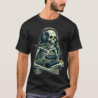 Funny Video Game Halloween Skeleton Gamer Gaming B T-Shirt