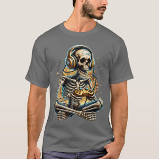 Funny Video Game Halloween Skeleton Gamer Gaming B T-Shirt