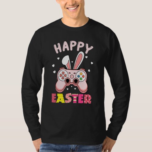 Funny Video Game Happy Easter Bunny Gaming Control T_Shirt