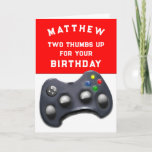 Funny Video Gamer Birthday Card<br><div class="desc">Personalized funny video game birthday card for video game gamer. Edit text to easily customize.</div>