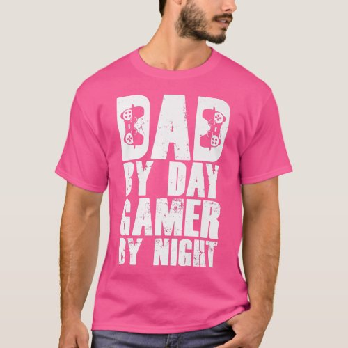 Funny Video Games _ Dad By Day Gamer By Night Prem T_Shirt