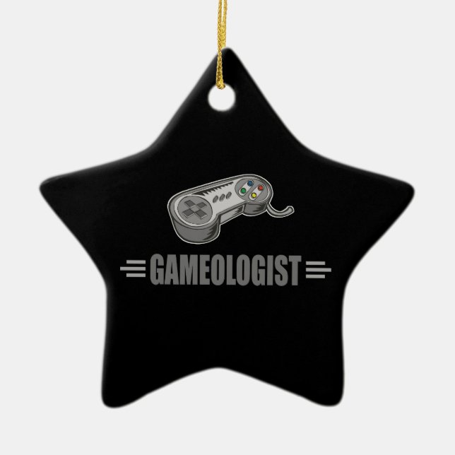 Funny Video Gaming Ceramic Ornament (Front)