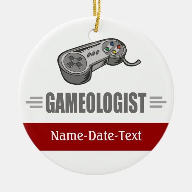 Funny Video Gaming Ceramic Ornament (Front)