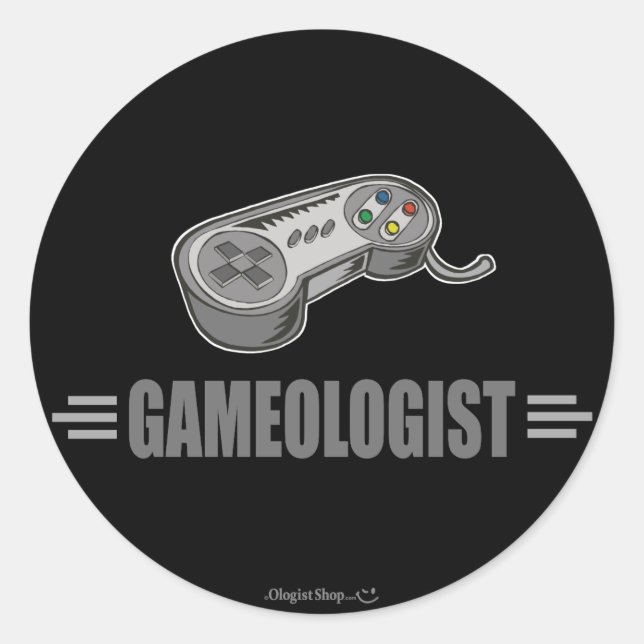 Funny Video Gaming Classic Round Sticker (Front)
