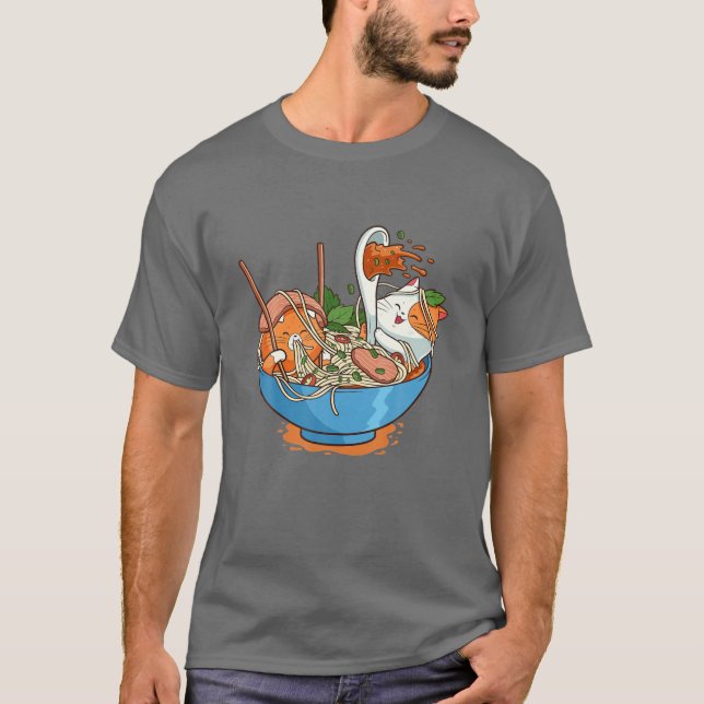Funny Vietnamese Pho Noodle Soup Cats Playing In P T-Shirt (Front)