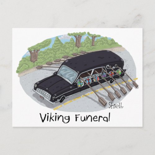 Funny Viking Funeral Post Card