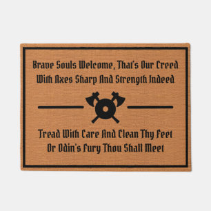 Funny Viking Medieval Humor Rustic Minimalist Doormat