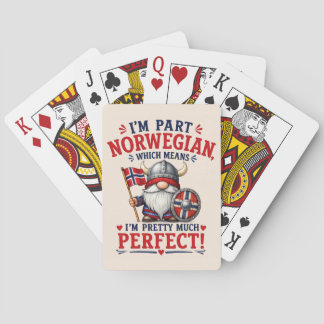 Funny Viking/Norwegian Gnome, "I'm Part Norwegian" Poker Cards