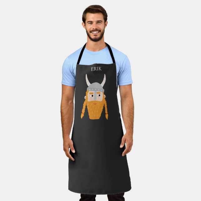 Funny Viking Personalized Apron (Worn)