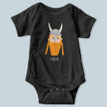 Funny Viking Personalized Baby Bodysuit<br><div class="desc">A fun Viking,  perfect for your favorite little Scandinavian.  Original art by Nic Squirrell. Change the name to personalize.</div>