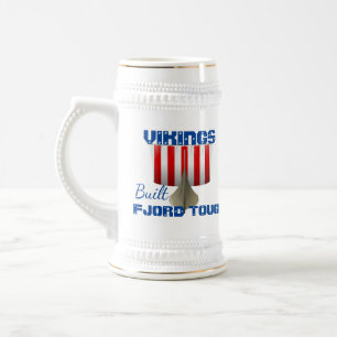 Funny Viking Ship "Fjord Tough" Beer Stein