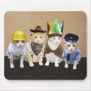 Funny Village Cats Mouse Pad