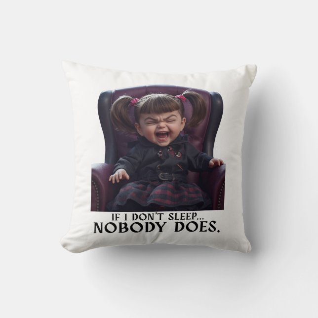Funny Villain Baby Design Throw Pillow (Front)
