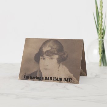 Funny Vintage 1920 Bad Hair Day Card by WackemArt at Zazzle