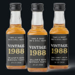 Funny Vintage 40th Birthday Black Liquor Bottle Label<br><div class="desc">Funny black mini liquor bottle labels for his 40th birthday party favors. Personalize "Take a Shot He's Still Hot" and "Vintage" if desired,  the year he was born,  his name and the date.</div>