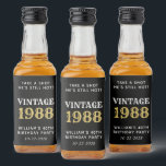 Funny Vintage 40th Birthday Black Liquor Bottle Label<br><div class="desc">Funny black mini liquor bottle labels for his 40th birthday party favors. Personalize "Take a Shot He's Still Hot" and "Vintage" if desired,  the year he was born,  his name and the date.</div>