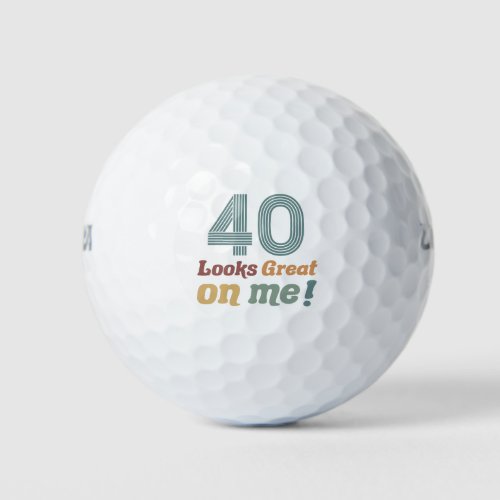 Funny Vintage 40th Birthday Golf Balls